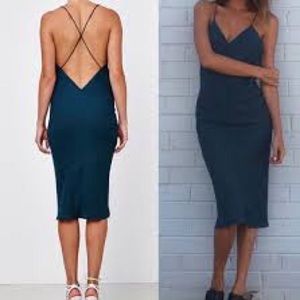Maurie & Eve Sunrise Midi Slip Dress - Navy